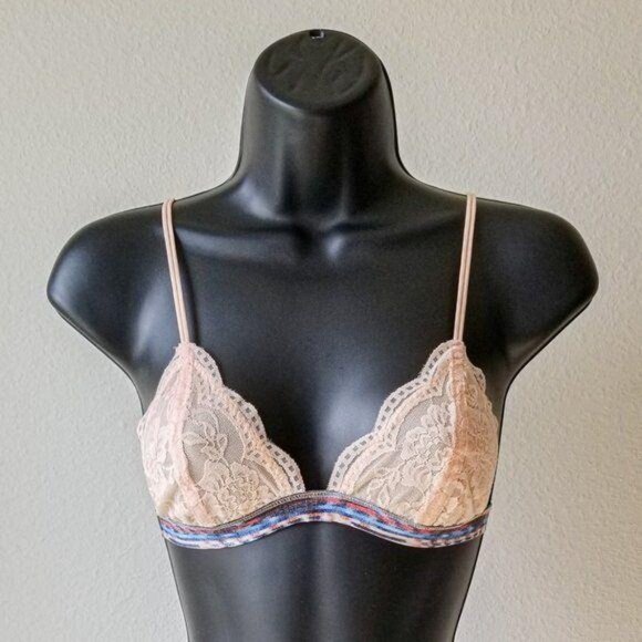 NWOT Honeydew Intimates Peach Floral Lace Bralette M - Picture 1 of 9